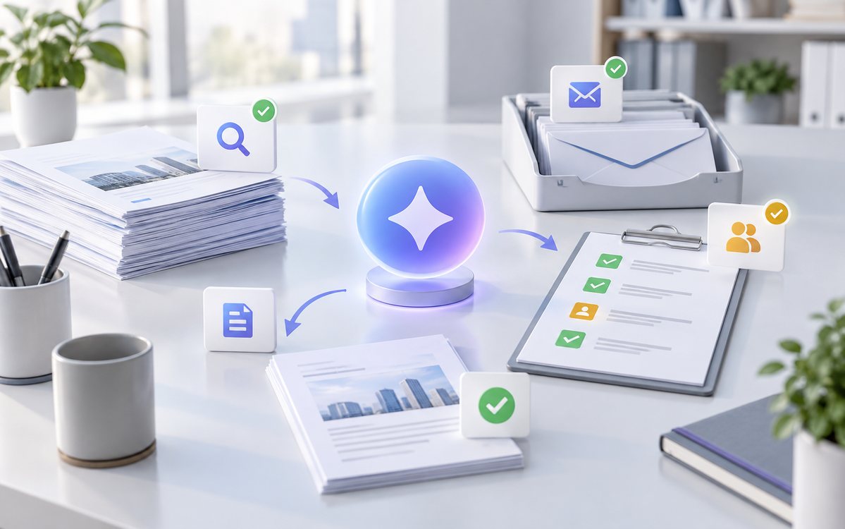 A workflow moving from request through approved sources and a permitted action to an audited result.