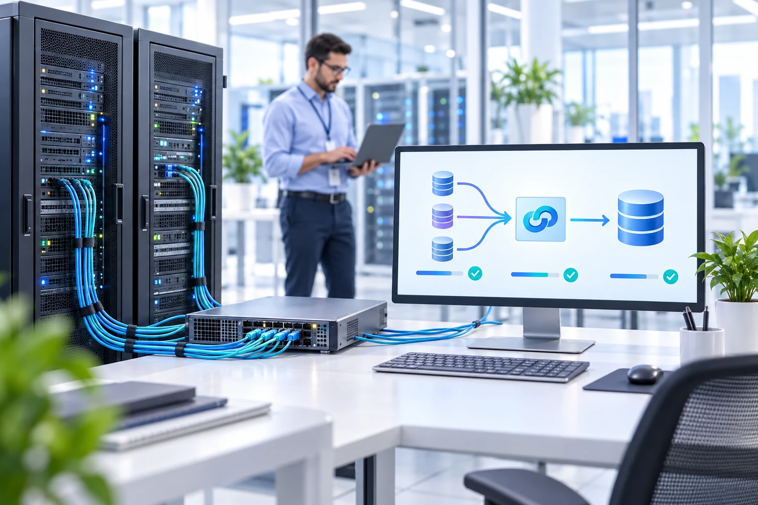 Enterprise systems and operational data consolidating into a validated set of records.